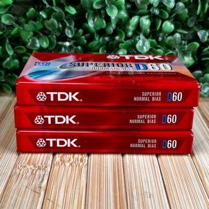 New Tdk D60 3-pack Superior Normal Bias Cassette Tape Blank Tapes